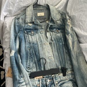 Ralph Lauren Denim & Supply blue jeans skirt and jacket set